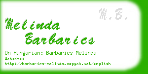 melinda barbarics business card